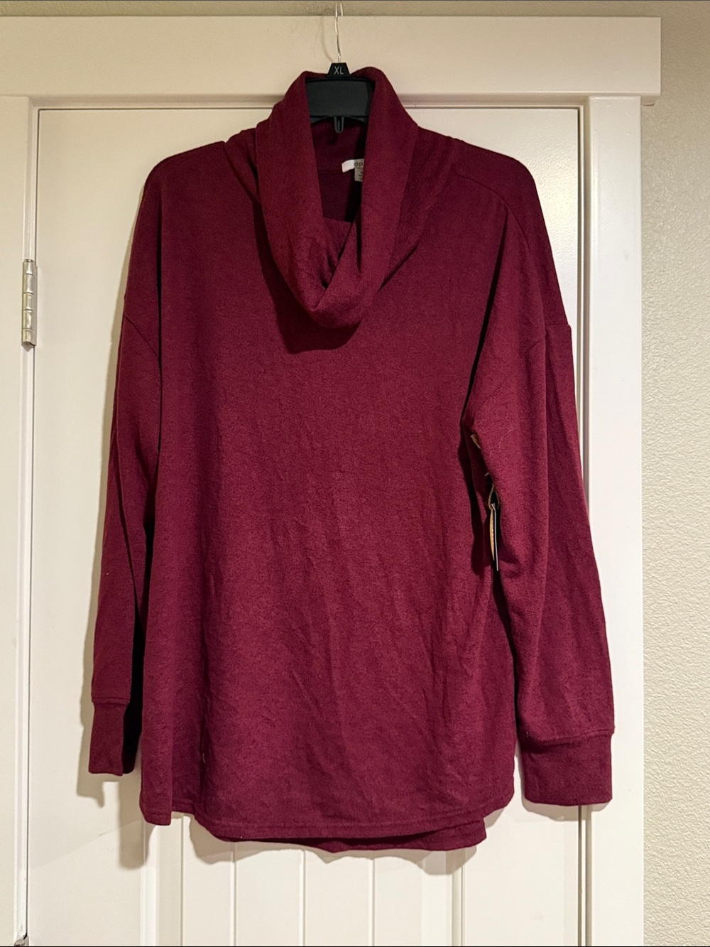 Women's Burgundy Cowl Neck Sweater